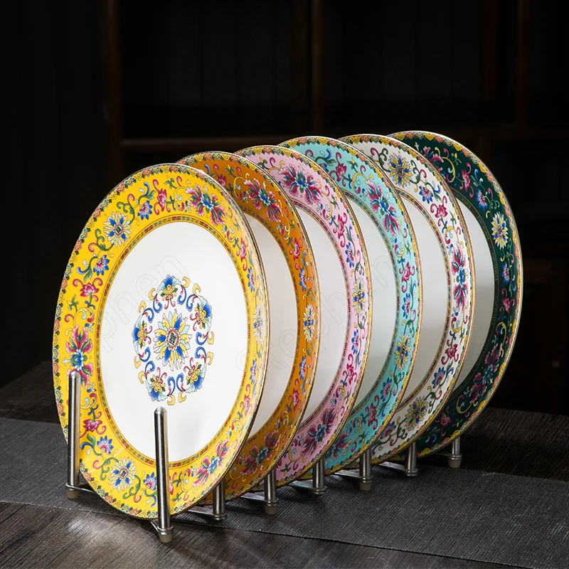

Correcting ceramic plate-type retro pastel painted steak spaghetti plate restaurant tableware dessert plate platos de piedra