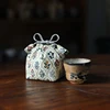 Chinese Style Fabric Travel Storage Bag, Teacup Cloth Bag, Portable Storage Organizer, Small Cup Bags 2