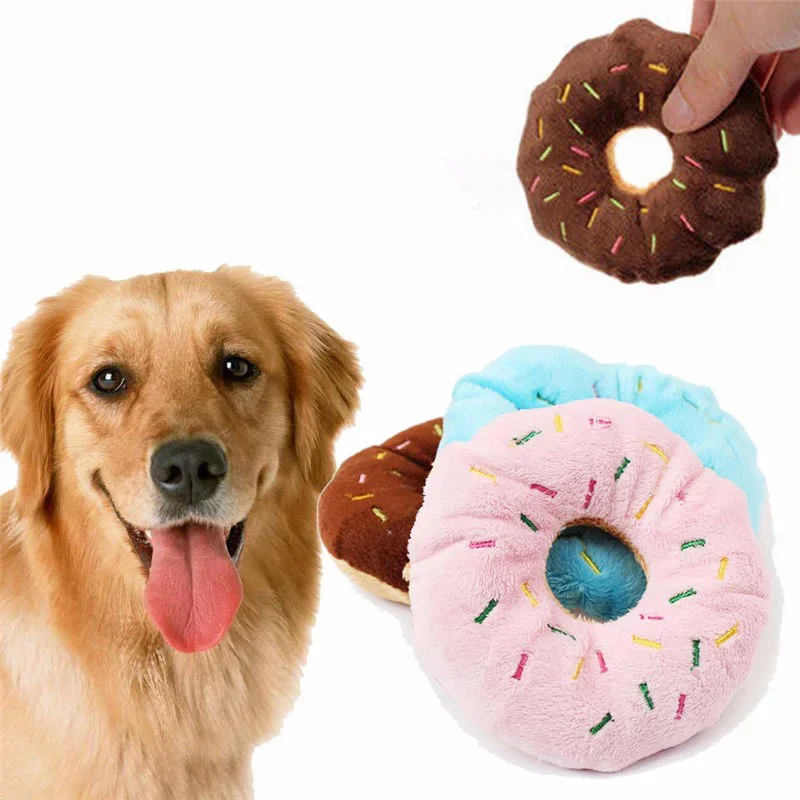 Plush Donut Dog Toy 2