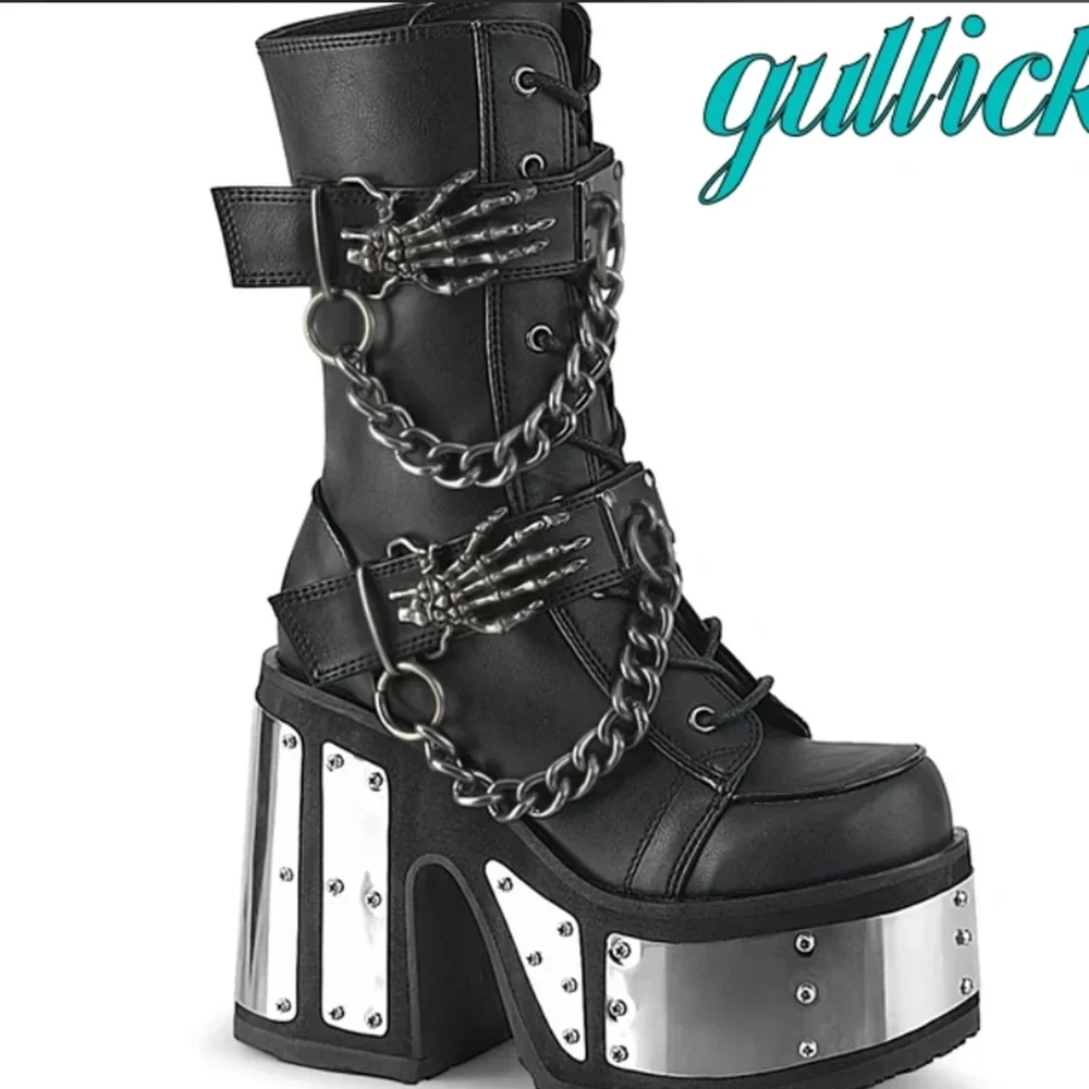 Gullick Punk Platform Boots Silver 3