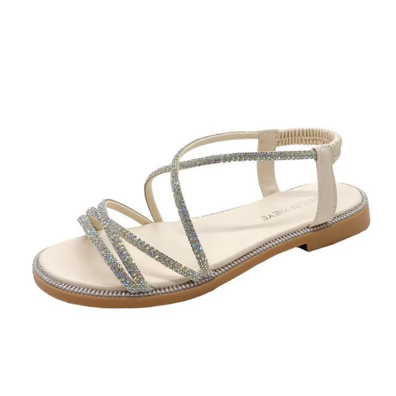 Elegante Platte Dames Zomersandalen - Romeinse Strandsandalen Met Zachte Zool, Grote Maten