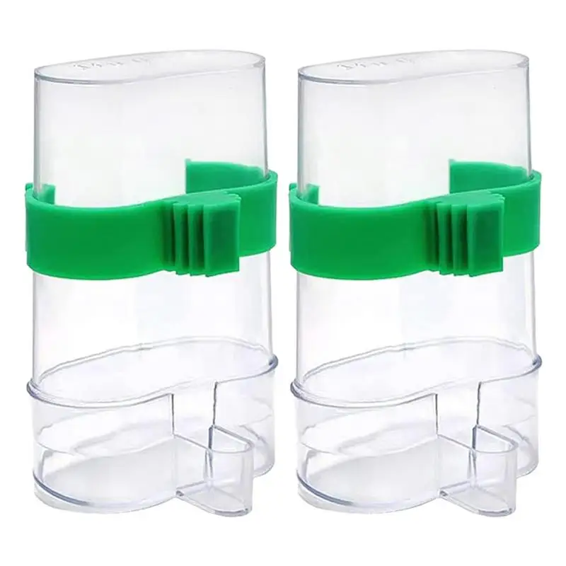 

2Pcs Pet Bird Parrot Automatic Drinker Cups Feeder With Clip Bottle Bird Cage Parrot Feeding Tool Automatic Feeder Bowls