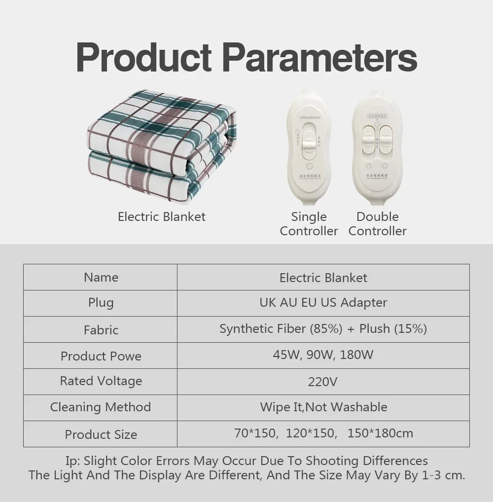 220V Blanket Heated Electric Sheet Standard Heating Blanket Mattress with Thermostat for Winter Home Room Warmer Sheets Mattress 6