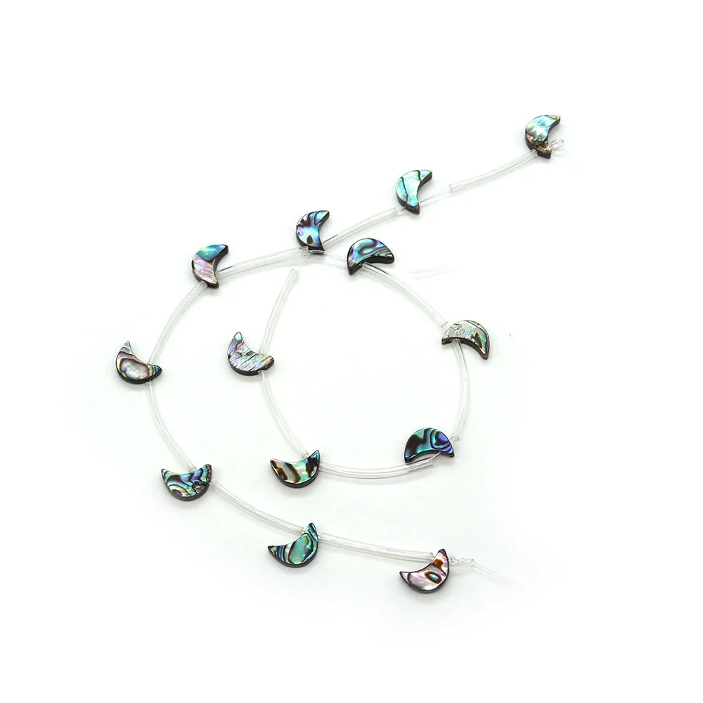 1strand 8x12mm Natual Abalone Shell Moon Shaped Beads Strand  DIY for Making Necklace Bracelets Beads Accessories Charms