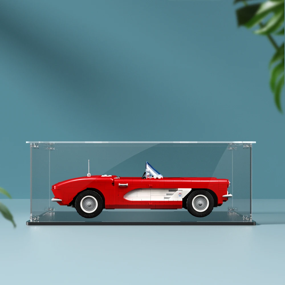 Acrylic display box for lego 10321 display case for Corvette 1961building block dustproof clear model car storage box 39x18x14cm 4