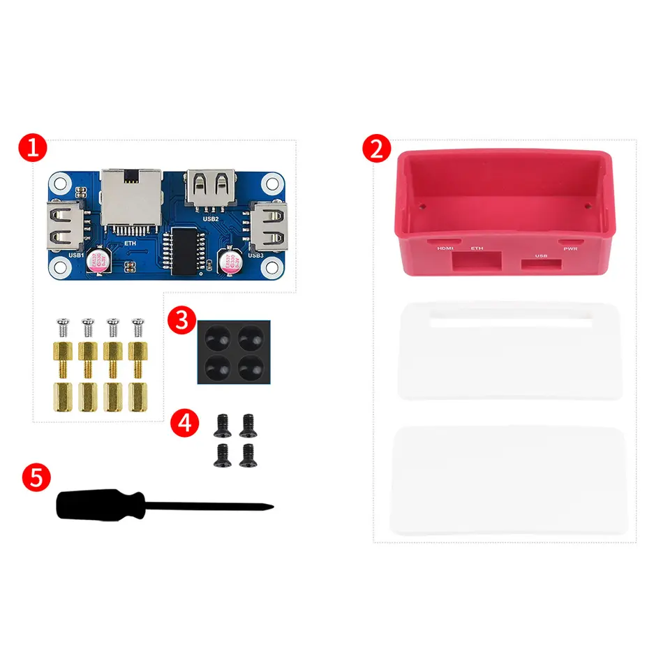 Zero 2W Ethernet USB HUB HAT Expansion Board Starter Kit Compatible With RPI RasPi Raspberry Pi 2 W 3B 3 4 Model B 5 image 6
