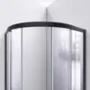 Semi Frameless Clear Glass Sliding Shower Enclosure in Brushed Nickel with White Base Kit Perfect for smaller spaces 4