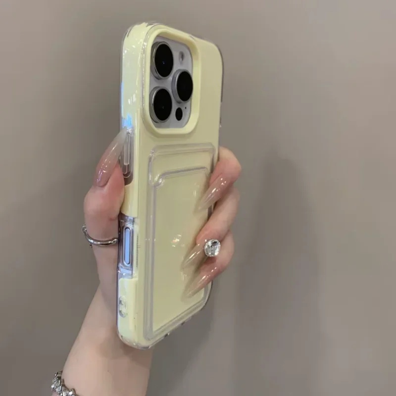 Elegant Clear Card Holder Phone Case with Wallet & Shockproof Protector