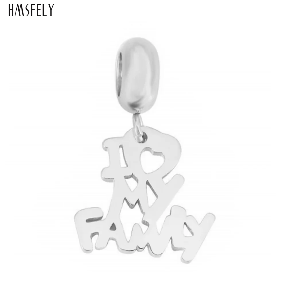 

HMSFELY I LOVE FAMILY Pendant For Women Bracelet Necklace Jewelry Making Accessories Charm Bracelets Parts