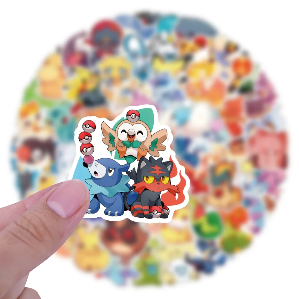 102Pcs Pokemon Stickers Kawaii Pikachu Skateboard Bicycle Guitar Laptop Kids Waterproof Stiker Anime Stickers Graffiti Character 3