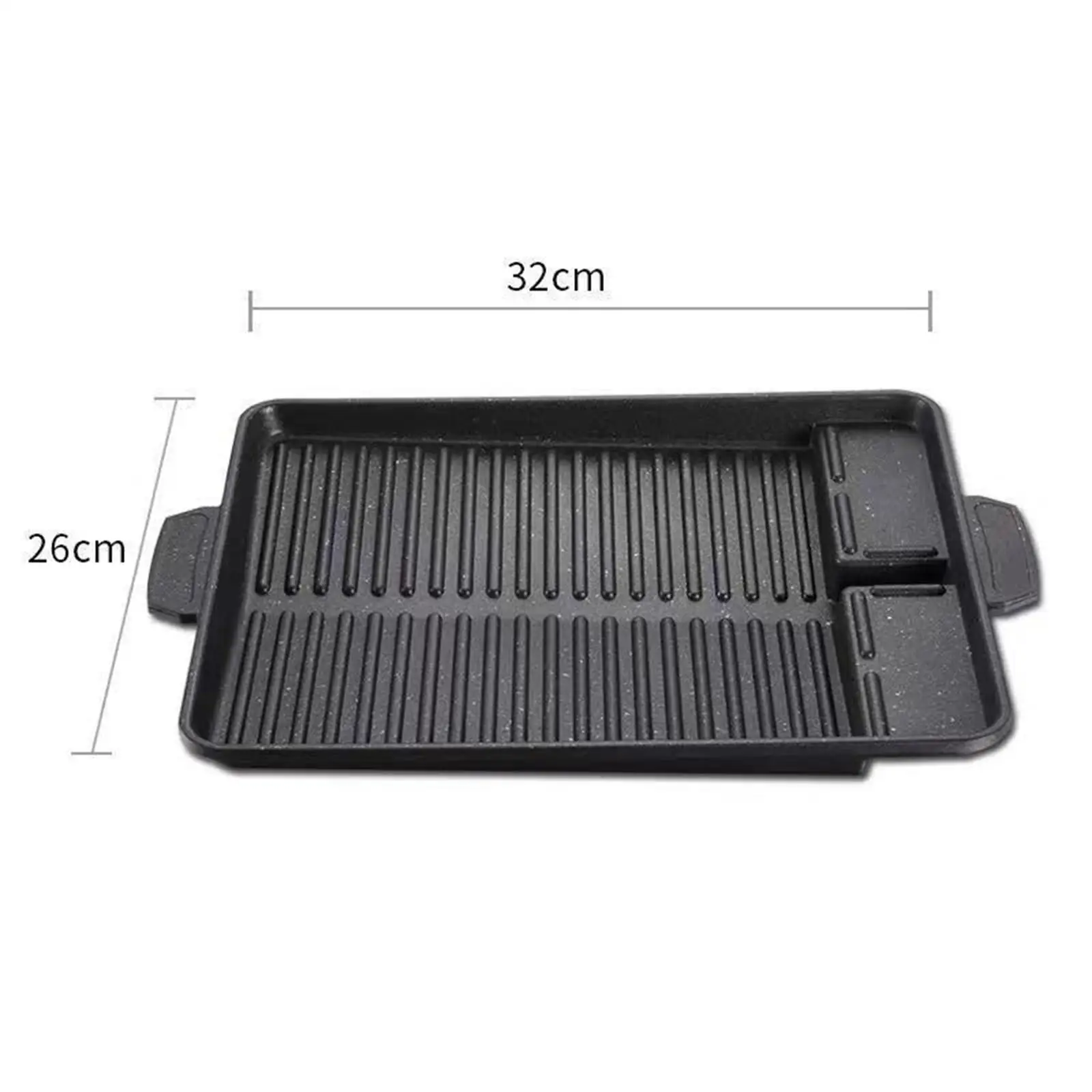 Nonstick Barbecue Plate Aluminium Alloy Grilling Pan with Handles for Kitchen Stovetop Grill Kitchen Cooking Tool