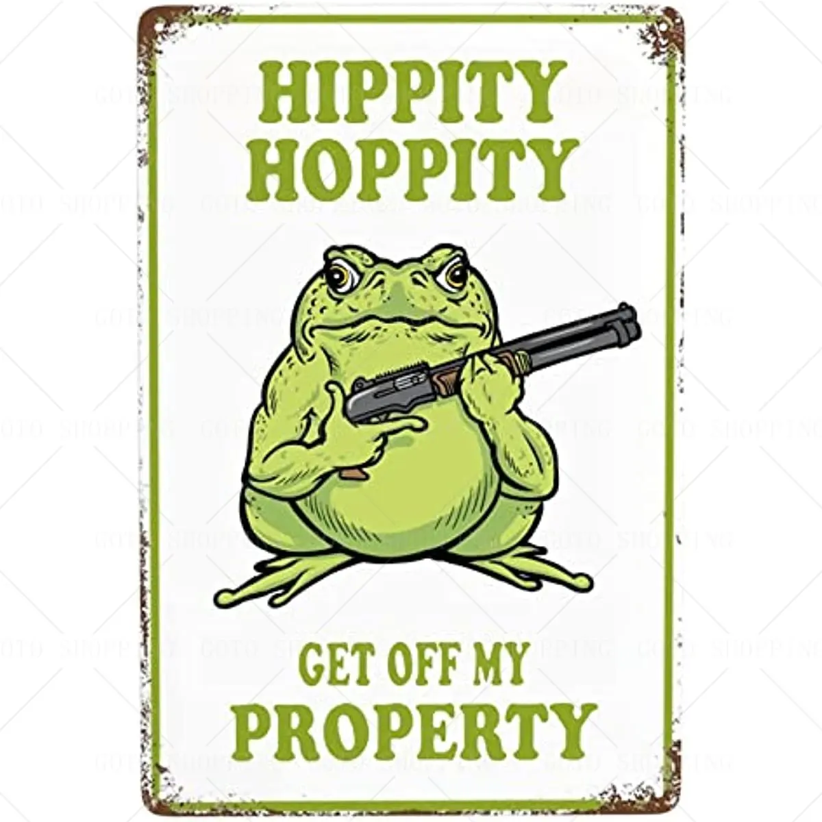 Frog Sign Frog Bedroom Door Decor Vintage Metal Tin Signs Hippity Hopsity Get Of My Proprietà Sign No Fingering Signs Warning