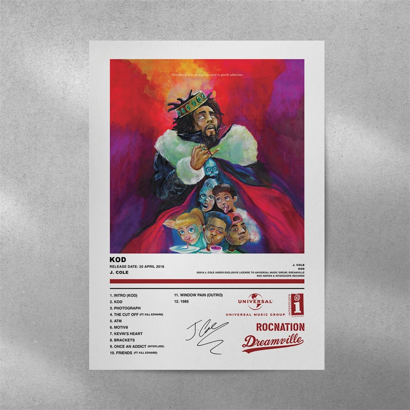 thumbnail image 1 of Póster de portada de álbum de música de rapero de 2023, Doja Cat, Juice WRLD, Lil Skies, Dave & Central Cee Gunna, impresión en lienzo, arte de pared, decoración de habitación, 1 of 5