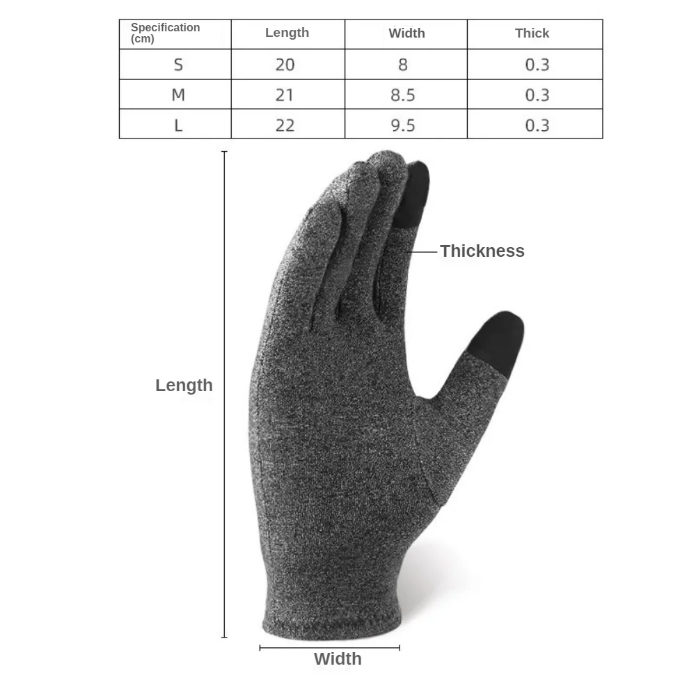 Arthritis Compression Gloves Touch Screen Full Finger Therapy Gloves Wrist Support Carpal Tunnel Pain Relief Brace Sports Gloves 6