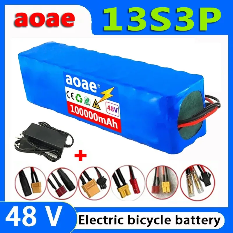 

Original 48V 13S3P Battery Pack E-Bike for Electric Scooter motorcycles Rechargeable batteries With BMS+54.6v Charger