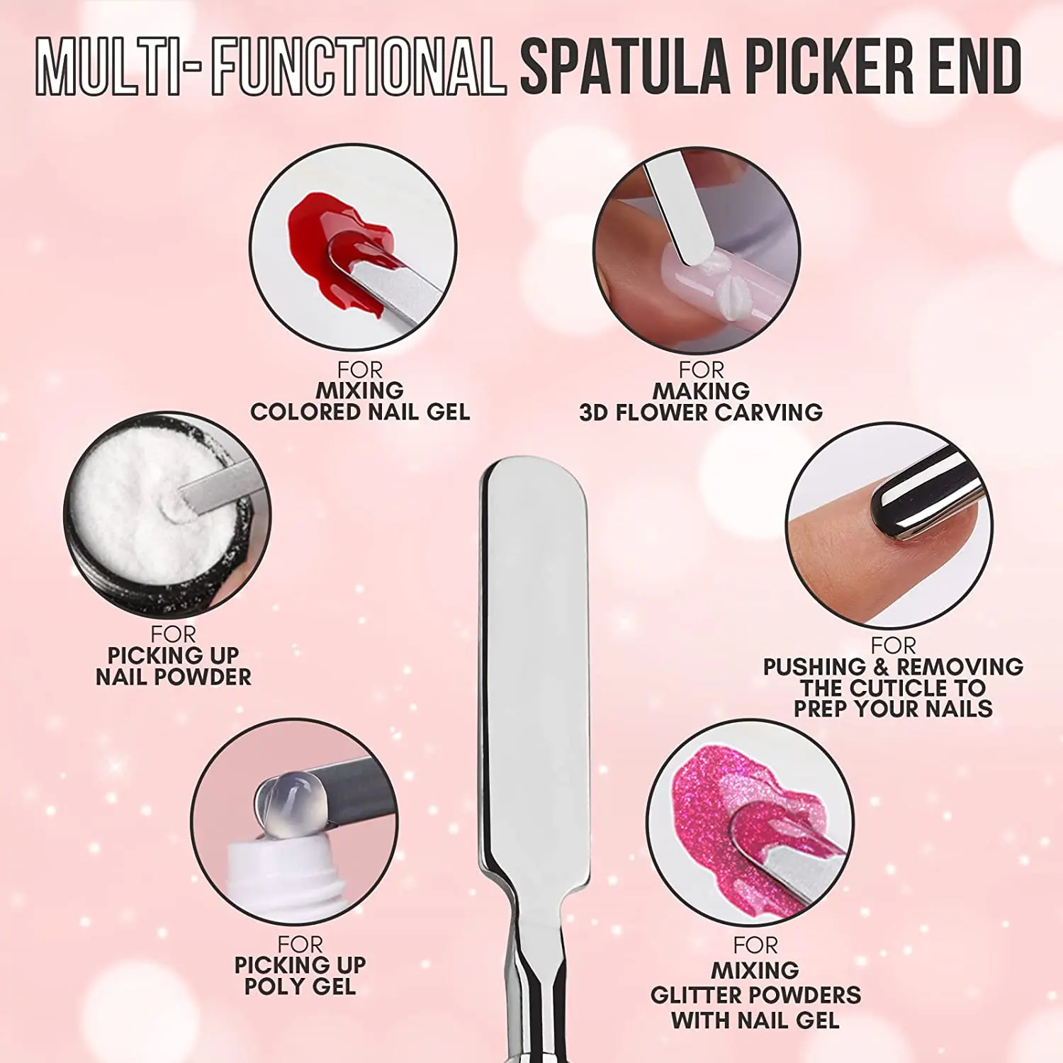 Makartt Poly Extension Gel Brush & Picker, Dual-Ended Brush Pen Tool for Nail Gel, Acrylic Gel Nail Brushes 3