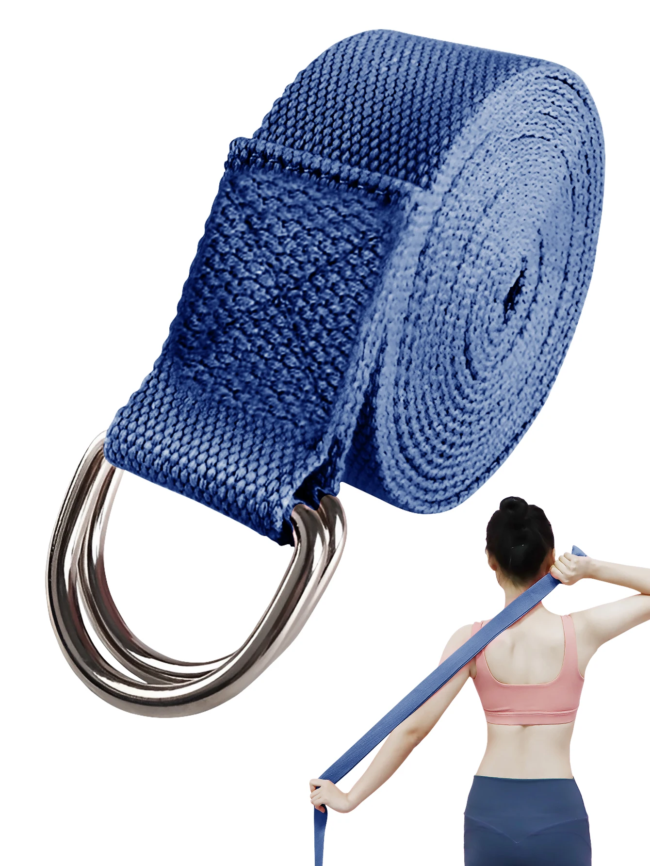 Yoga Strap/Stretching Strap with Extra Secure Adjustable D-ring Closure Ideal for Daily Stretching Physical Therapy Fitness