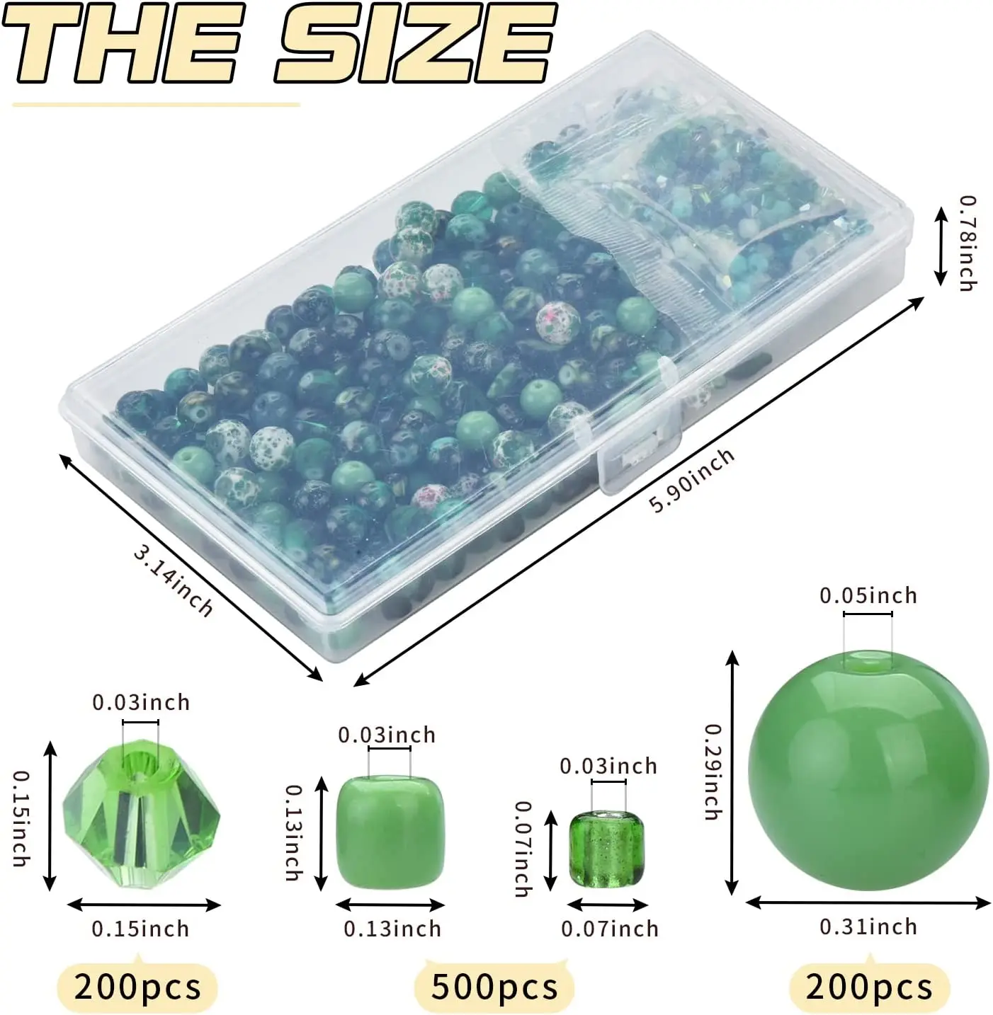 Green Glass Beads Jewelry Making Kit – Round and Seed Beads