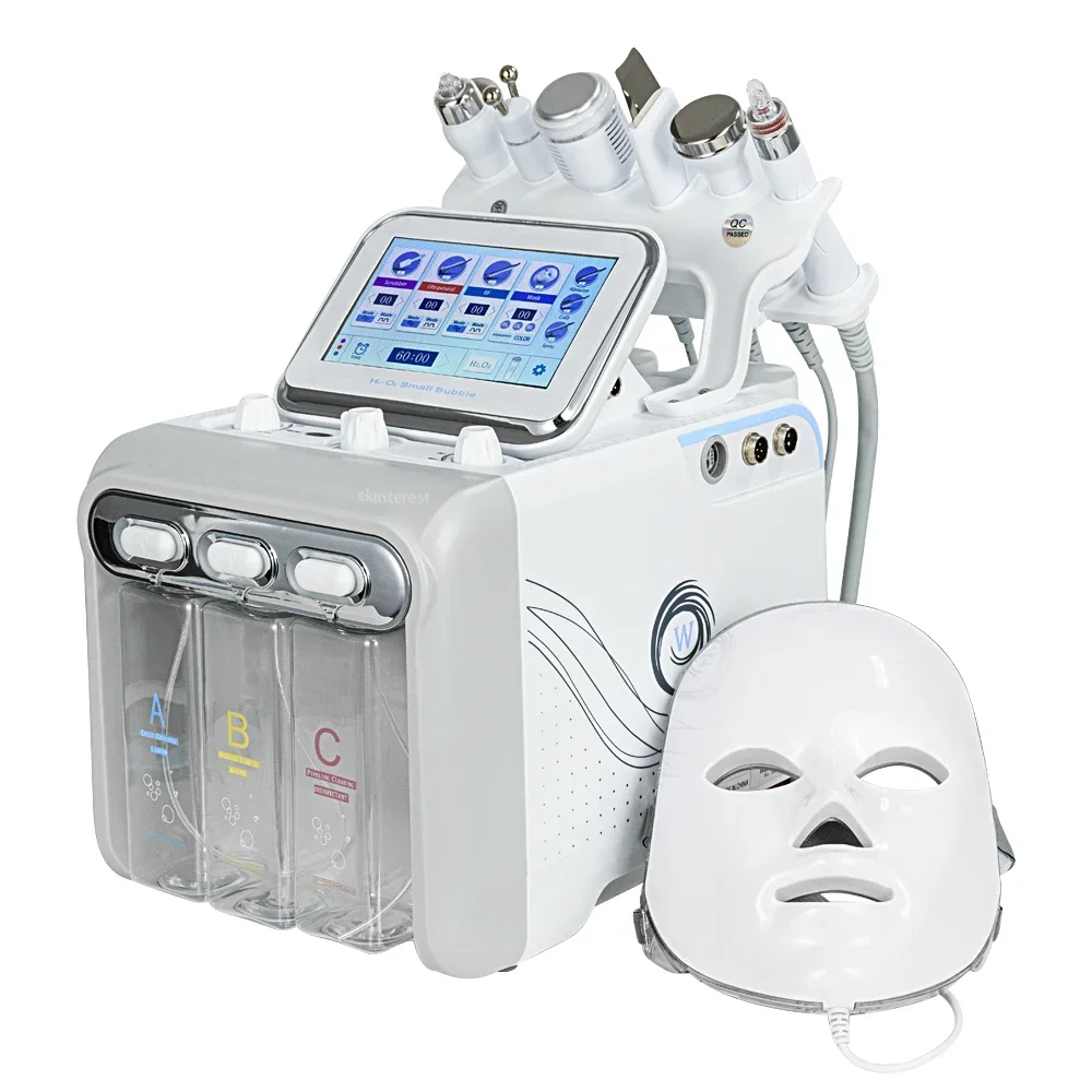 New 7 in 1 Hydrogen Oxygen Small Bubble Face Beauty H2O2 Machine Hydro Dermabrasion Rejuvenation Tightening Skin Care Face SPA
