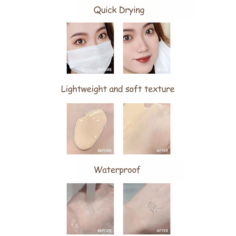 Moisturizing Liquid Foundation High Coverage Makeup Base Shadow Brightening Lasting Matte Concealer Cream Women Facial Cosmetics