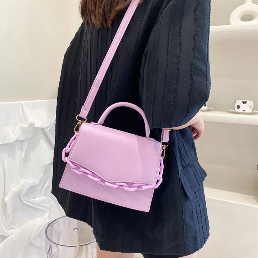 Women's Bag Chain Small Square Bag 2023 New Fashion Crossbody Shoulder  Messenger Bag Summer Trendy Female Handbag Candy Color