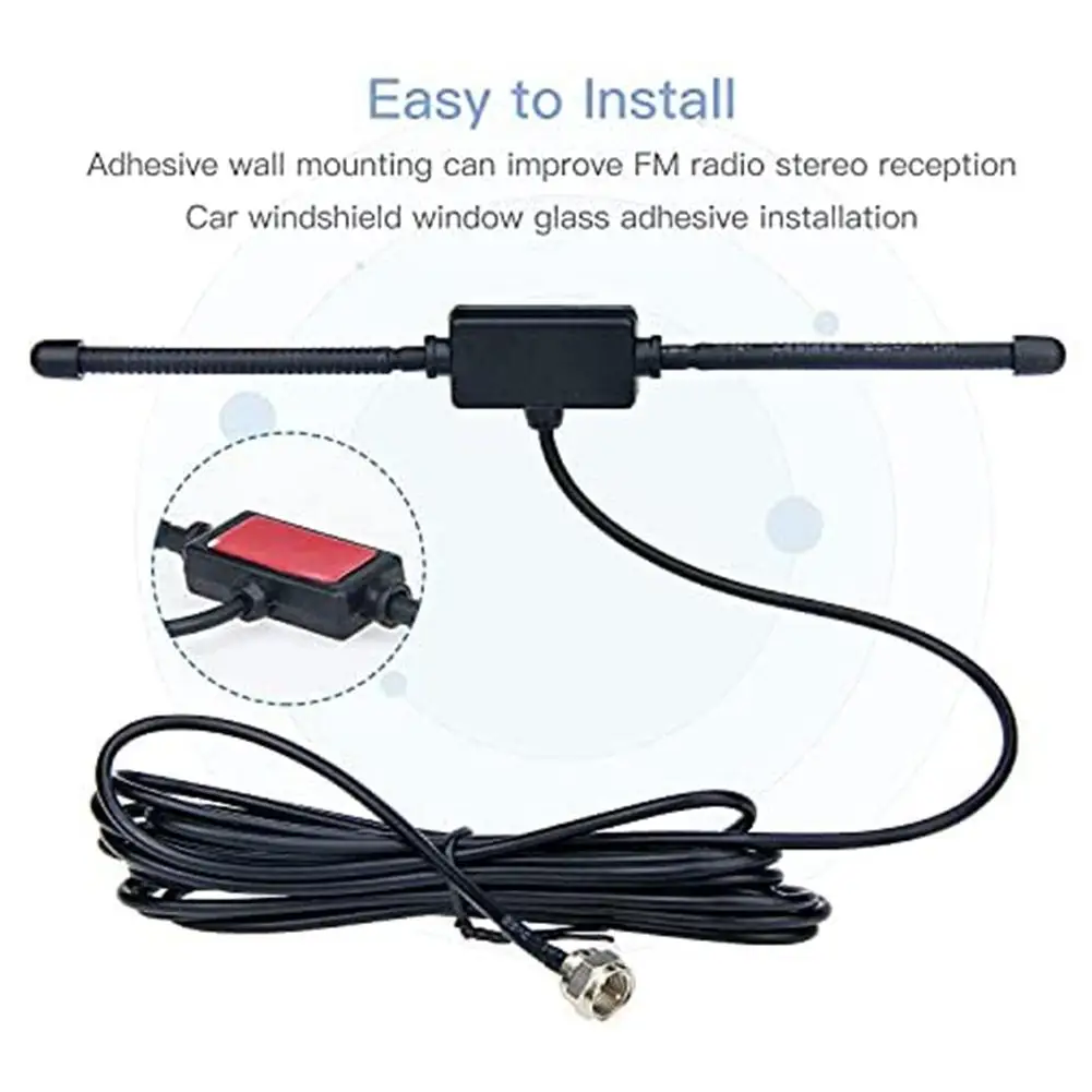 FM Radio Antenna FM  F-Head Sheep Horn Antenna Car FM TV Radio  Radio Station  F Female Head To TV3.5 Mono