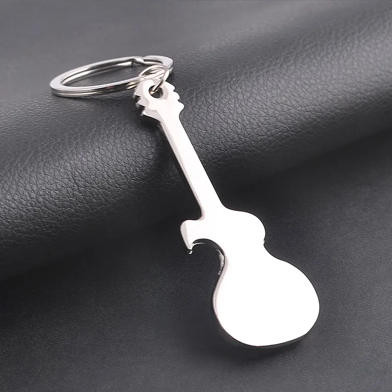 

200Pcs Unique Guitar Opener Car Keychain Bottle Opener Outdoor EDC Camping Equipment