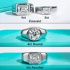 AnuJewel 2ct D Color Emerald  Moissanite Men Ring 925 Sterling Silver 18K Gold Plated Engagement Rings For Man Jewelry Wholesale 5