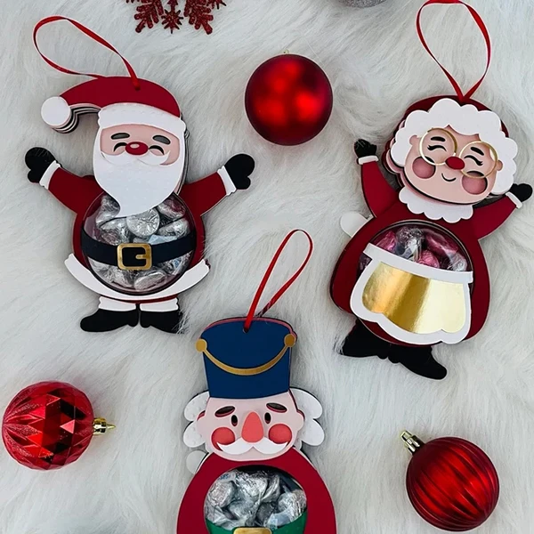 A detailed metal gingerbread cutting die designed for Christmas tree ornaments, candy holders, and festive scrapbook or craft decorations. 010