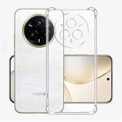 Clear Crystal TPU Shockproof Airbag Phone Cover for Realme14 Pro Plus (Black)