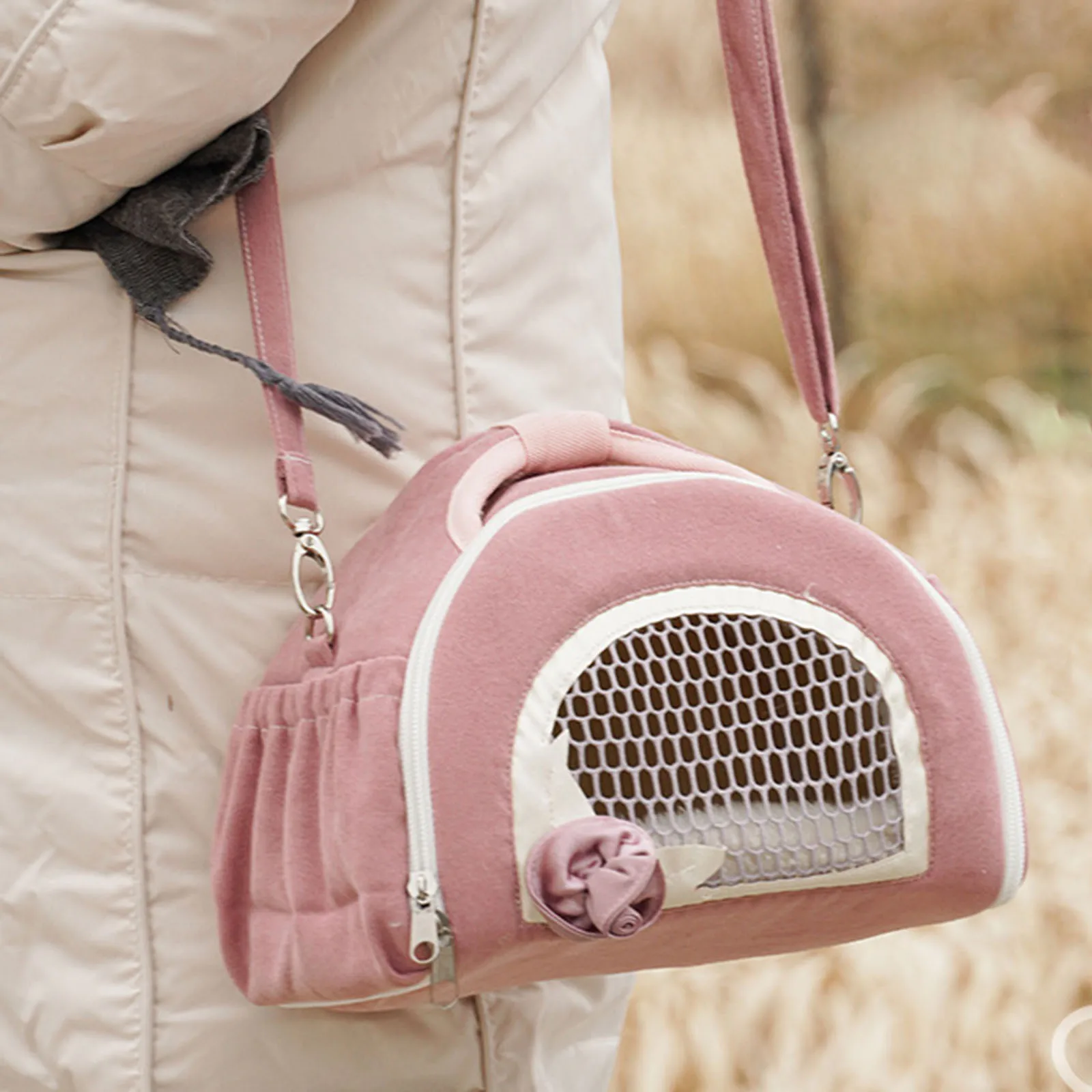 Hamster Carrier Bag Shoulder Bag Travel Portable Breathable Pet Outdoor Pouch For Small Animals Small Pet Squirrel Hedgehog Rat pet carrier