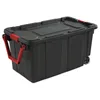 Sterilite 40 Gallon Wheeled Industrial Tote Plastic, Black, Set of 2