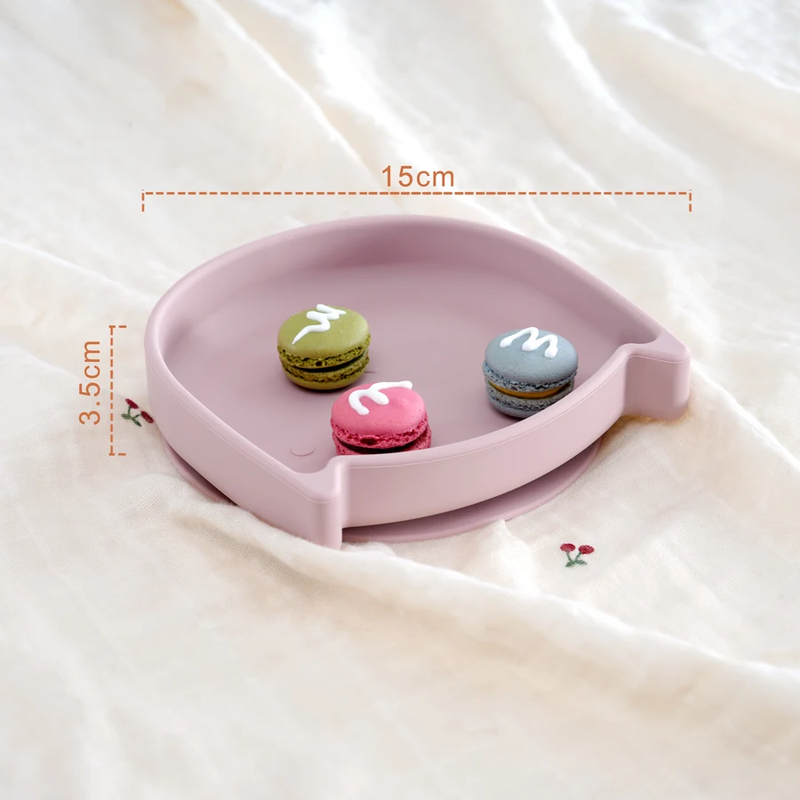 Food Grade Silicone Dish For Babies BPA Free Cartoon Cat Children Dishes Toddle Training Tableware Feeding Bowls Baby Stuff 5