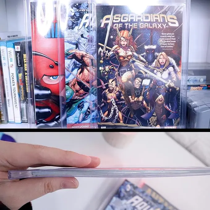 10-Pack UV Protective Comic Book Storage Sleeves, Durable Plastic Holders, 279x177x5mm Inner Size