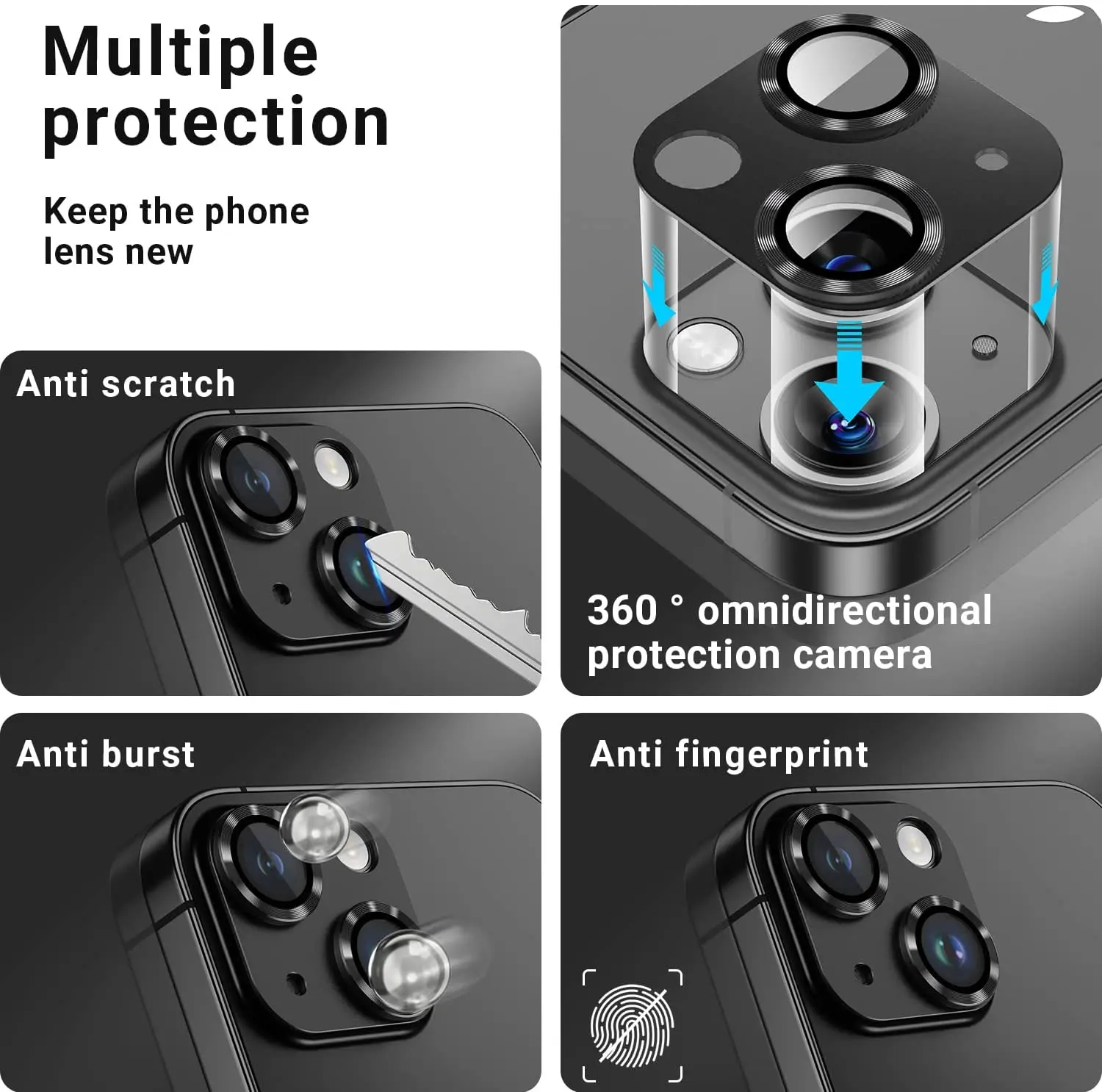 2Pcs Camera Lens Protector for iphone 11 12 13 14 15 pro max protector de camara  iphone 15 pro accessories iphone15 14 pro max - AliExpress