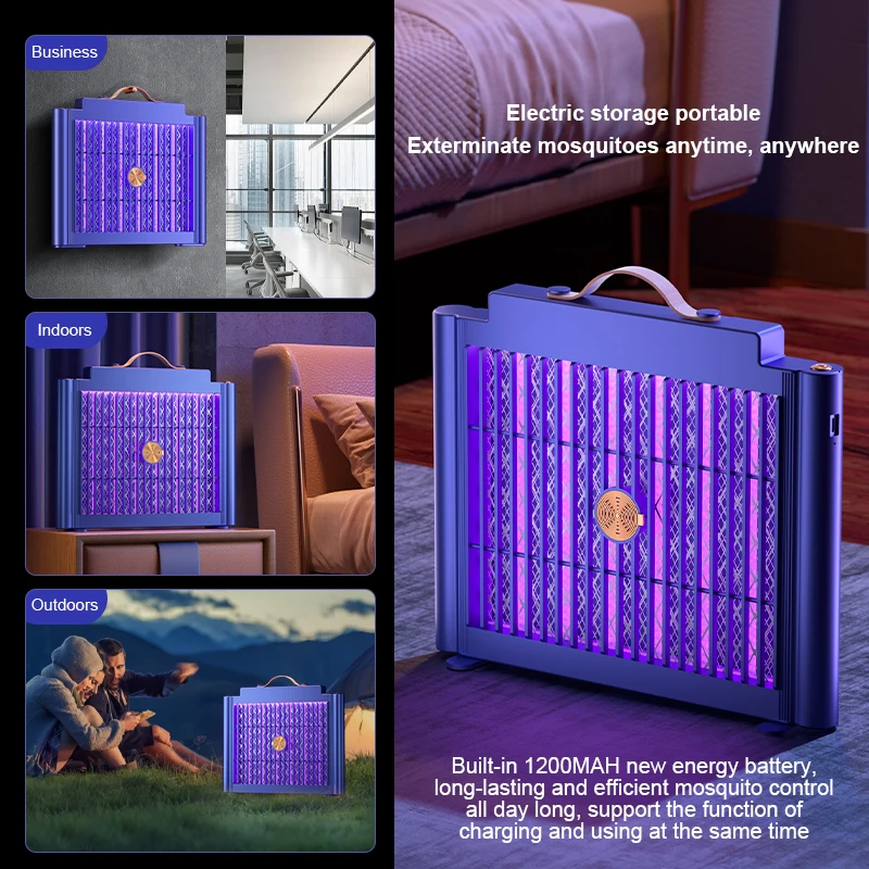 Mosquito Killer Lamp Mosquito Lamp Electric Shock Mosquito Killler Lamp LED Bionic Physical Mosquito Trap Safe For Kids Kills Ultraviolet Light Mosquitoes