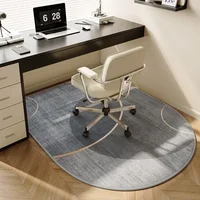 Modern Simple Beige Bedroom Study Carpet Line Design Computer Chair Rug Special Corrugated Pattern Dressing Table Non-slip Mat 2