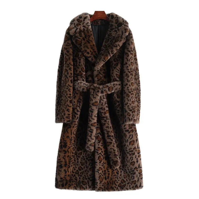 

Autumn/Winter Fashion New Gold Mink Long Wide Edition Imitation Mink Eco friendly Fur Coat for Women2023