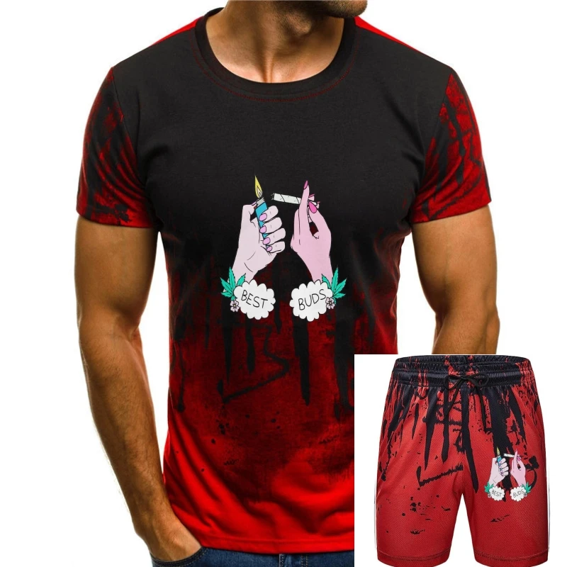 

Best Buds Harajuku Streetwear Shirt Men Weed T Shirt Premium Cotton Tee