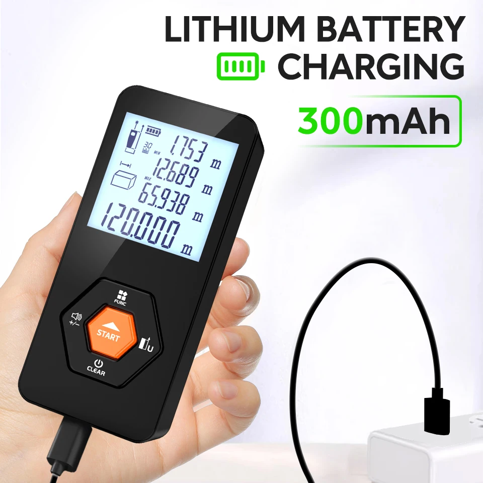 Green Light Digital Laser Rangefinder 50M70M100M120M Green Beam Laser Distance Meter Trena Tape Measure Roulette