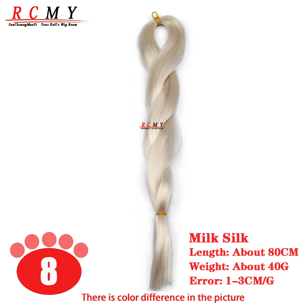 RCMY Red Milk Silk Doll Wig BJD/SD Doll Hair Rooting Doll Wigs Transplant Hand-crocheted Pink Gold Black Doll Hair Accessories