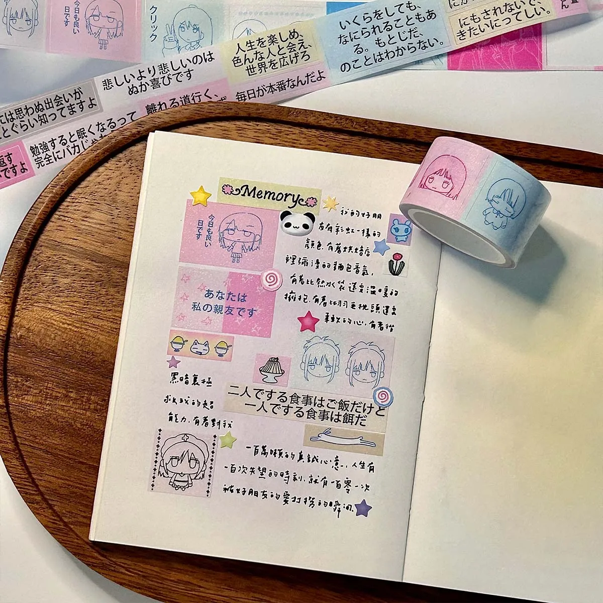 Washi Tape Kawaii Shiny PET Characters for Scrapbooking Masking Tape Arts Diy Crafts Journal Planner
