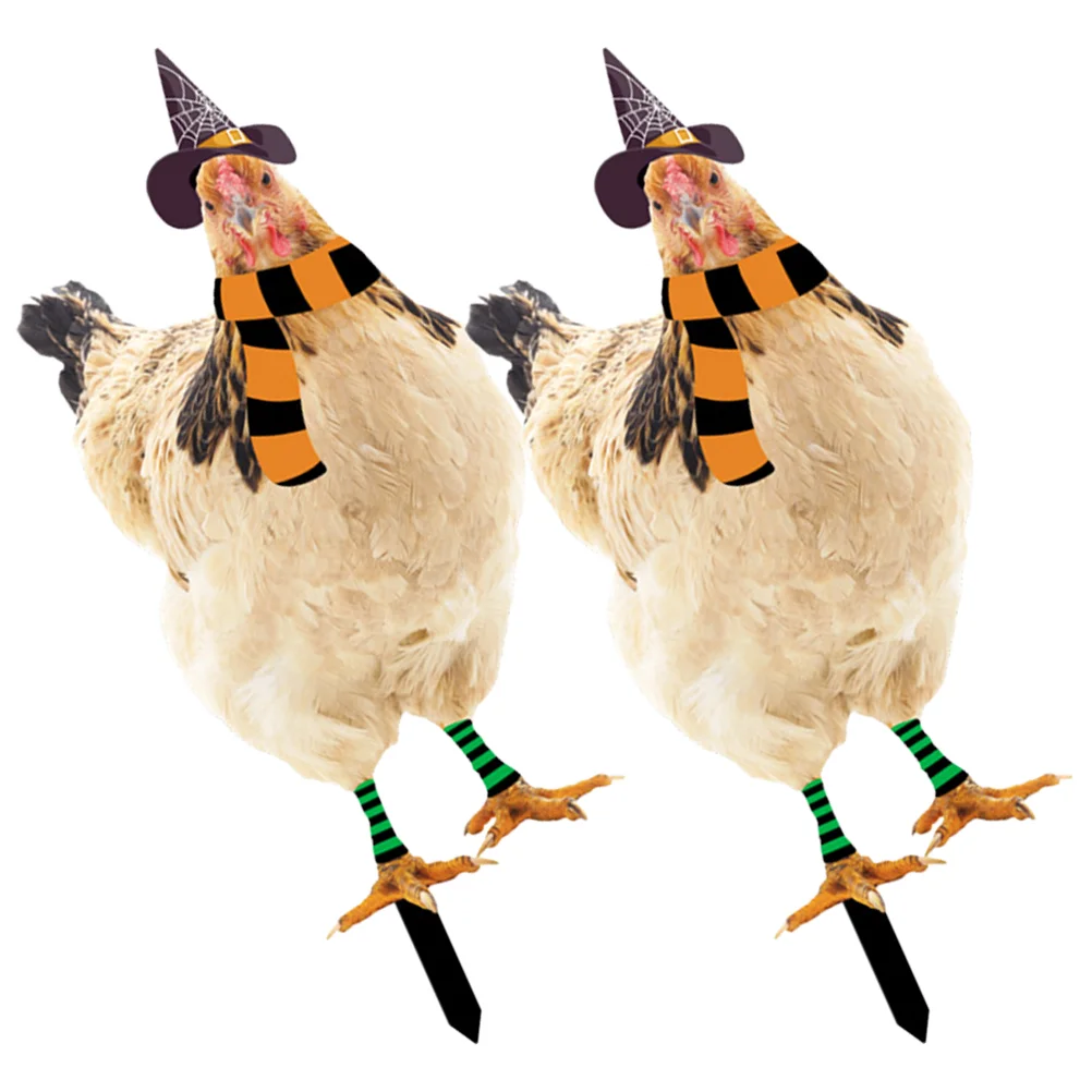 

2Pcs Yard Chicken Stake Garden Chicken Insert Stake Halloween Themed Chicken Stake Garden Stake