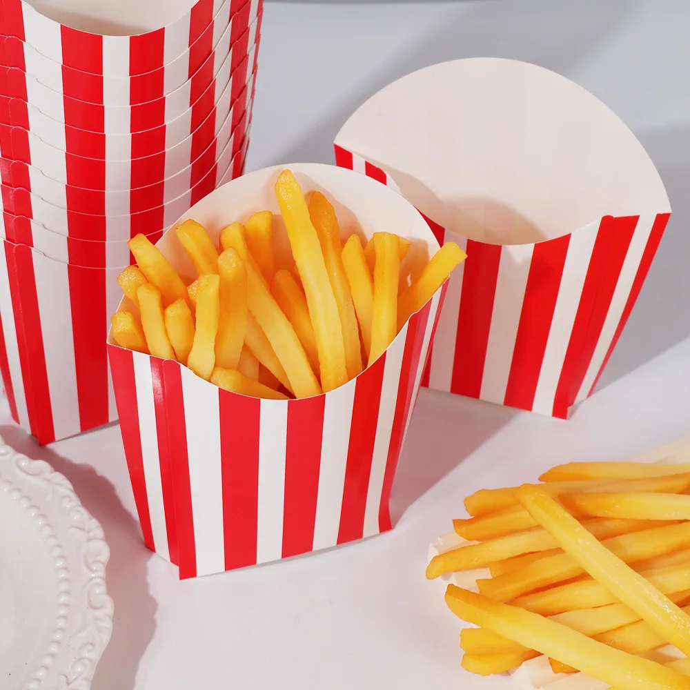 50/100/200 個卸売カラーフライドポテトボックスクラフト紙キッズ子供