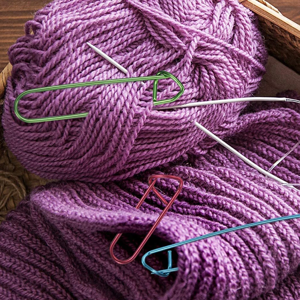 10pcs Big Button Suit Yarn Stitch Holder Set Crochet Knitting Needle Alloy  Safety Knitting Stitch Holders