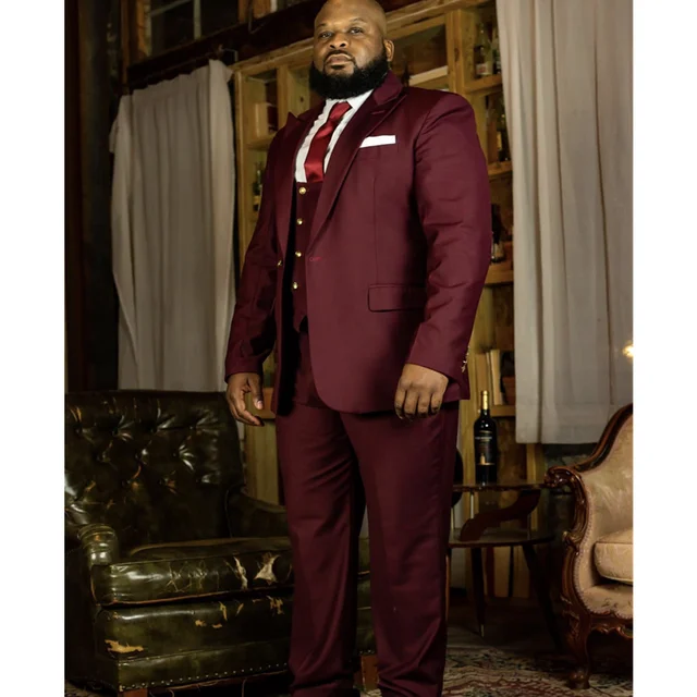 Classy Formal Burgundy Slim Fit Two Pieces Mens Suit Online – Ballbella