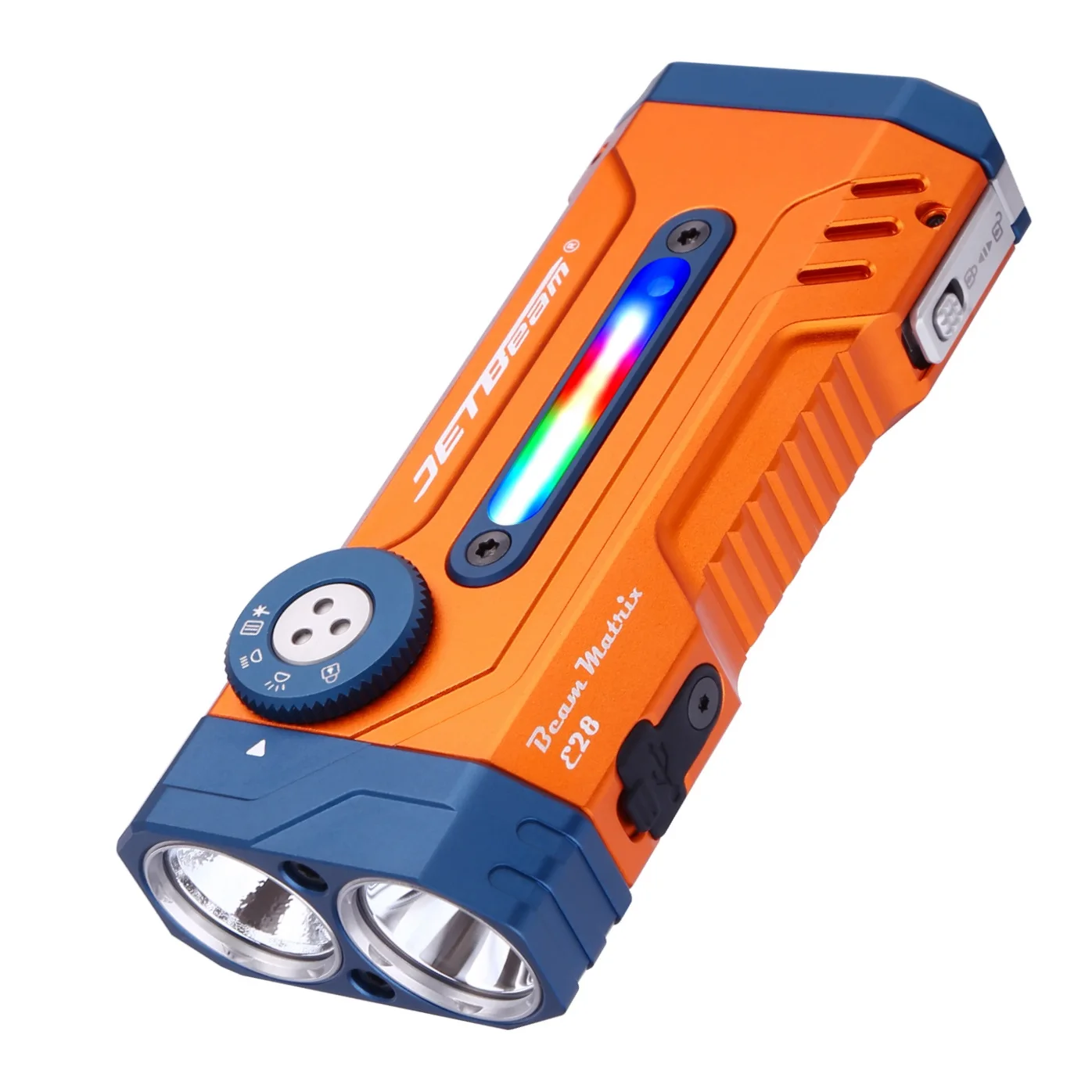 JETBEAM E28 3300LM EDC 전술 손전등 충전식 UV 블랙 라이트 토치(전원 은행 포함) 자전거 라이트 멀티 모드 손전등