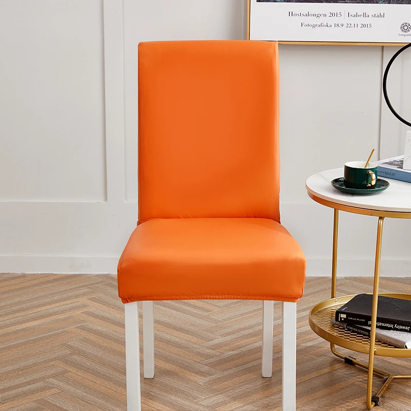 1 PC/2PCS/4PCS/6PCS Faux Leather Chair Cover water-proof oil-resistant Elastic Chair Cover 15 Colors to choose 3