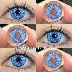 Vibrant Red Cosplay Contact Lenses - Colored Anime Eye Makeup (HD38 - BLUE)