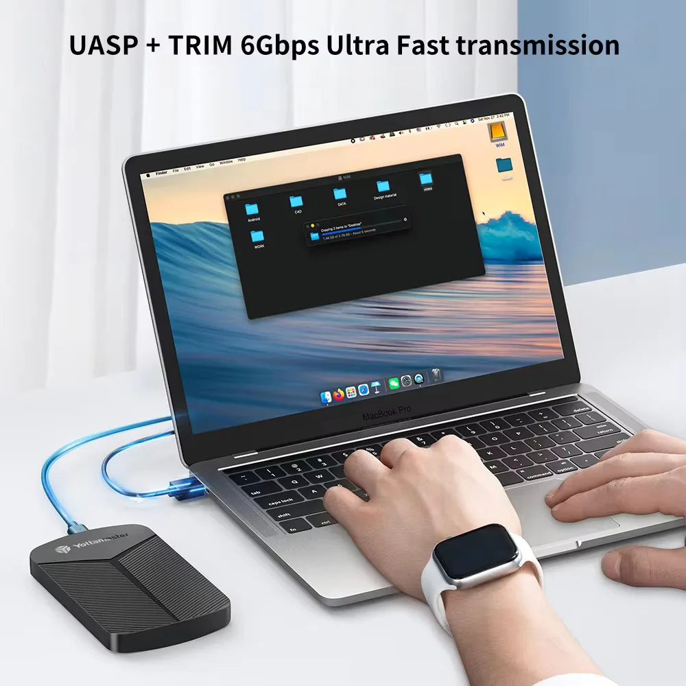 Yottamaster USB 3.0 어댑터 하드 디스크 케이스 6Gbps UASP 하드 드라이브 인클로저 (윈도우, 맥, 리눅스용) 2.5인치 HDD 인클로저 SATA